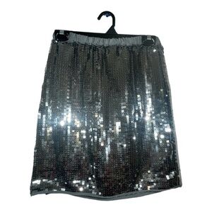 Joe Fresh Womens Sequin Skirt Mini Disco 70s Elastic Waist Size Small